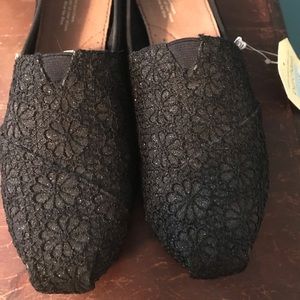 Black Crochet Glitter Tom’s